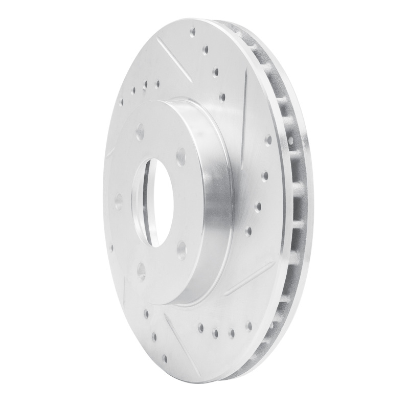 Infiniti I30 Brake Rotor (1) - Front Right - R1 Concepts - Drilled & Slotted - Silver - `99-`01